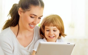 happy mother holding her child